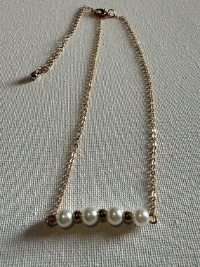 NEW Nordstrom Gold-Tone Necklace with White Pearls